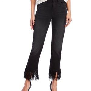 Flared black cropped jeans